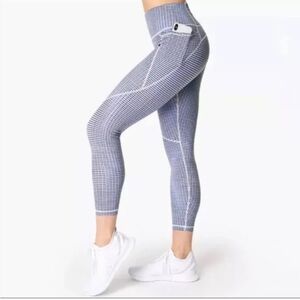 Sweaty Betty Power 7/8 Workout Leggings in Blue SB Move Print Size XS NEW $100
